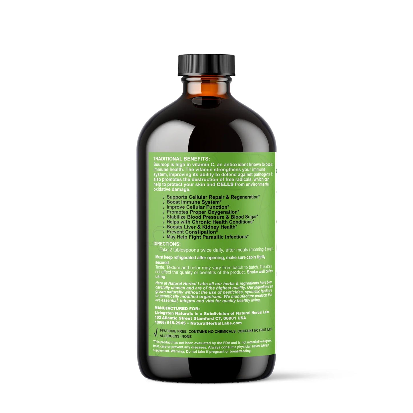 Organic Pure Soursop Blend - 16 fl oz by Livingston Naturals