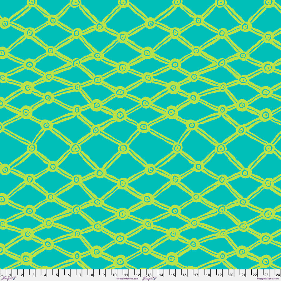 Tissu Kaffe Fassett Collective Aqua Nets en coton large