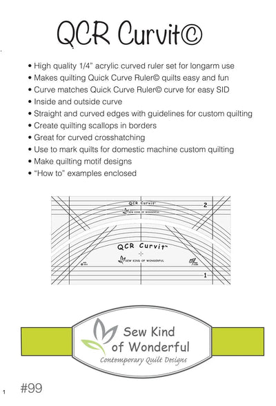 Règle Curvit QCR pour le quilting longarm