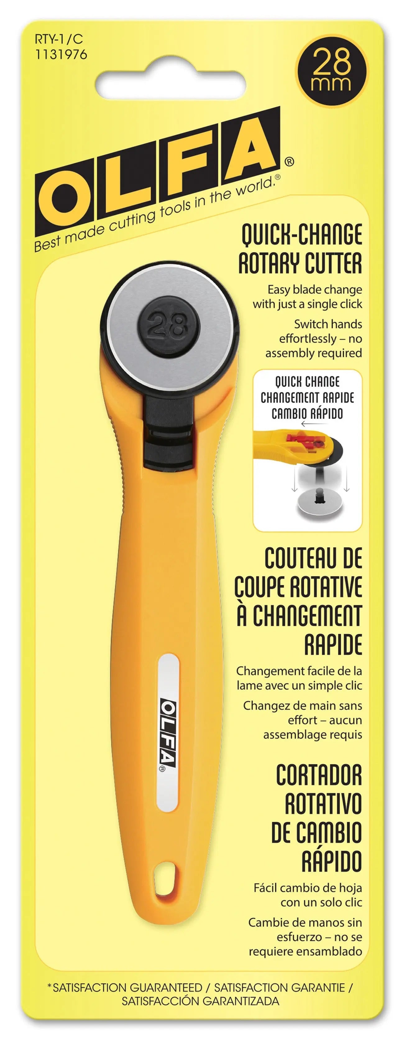 Cutter rotatif à changement de lame rapide 28 mm