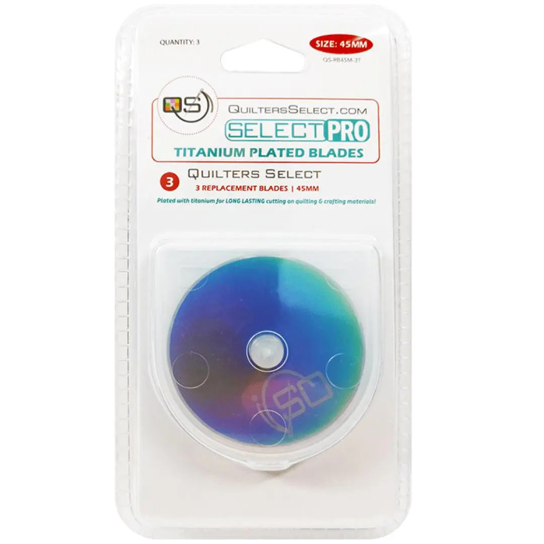 Quilters Select PRO Titanium 45mm Rotary Blade Replacements (3 Pack)