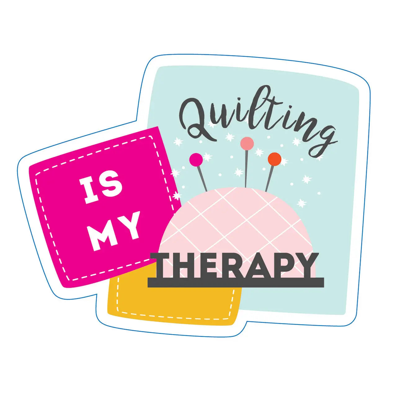 Stickers de Quilting Es Mi Terapia - Paquete de 6