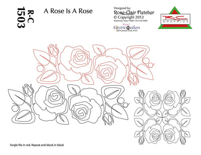 1503 Un Rose Est Un Rose Pantographe et Bloc par Rose-Clair Fletcher