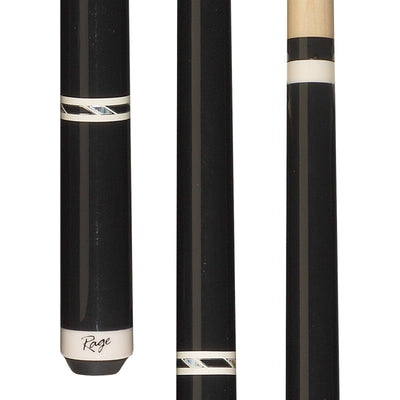 Sleek Metallic Black Rage Billiard Cue Stick - Korvel