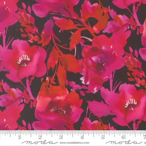 Tela de Algodón Radiant Midnight Poppies - 44"/45" por Yarda
