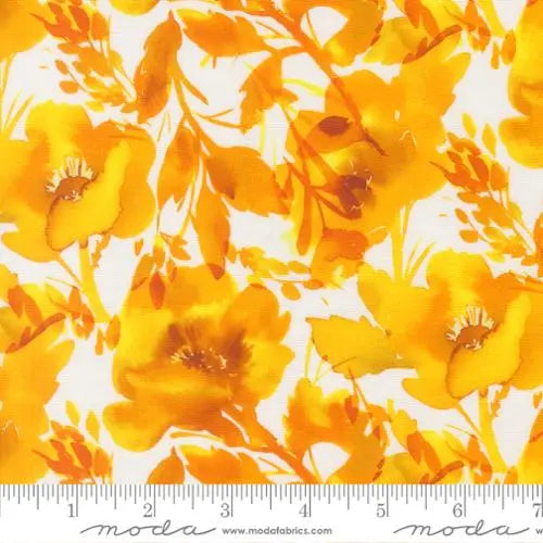 Tissu en coton Poppies Sunshine Radieux - 44"/45" par yard