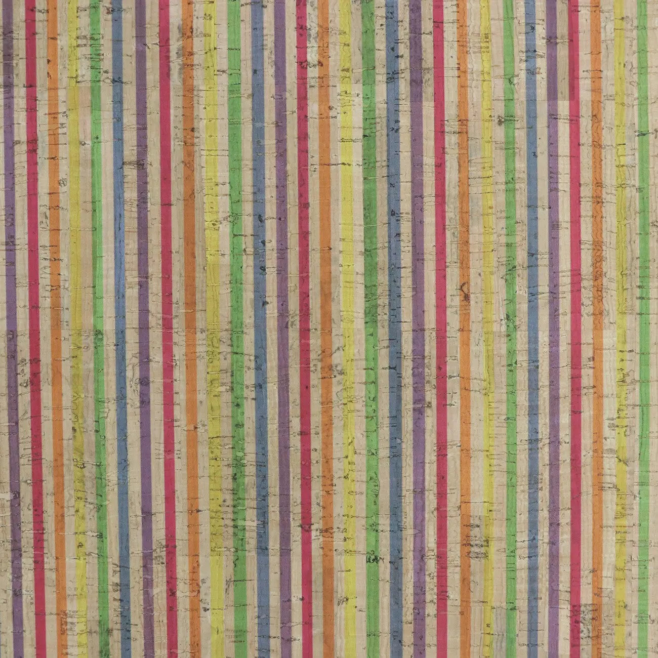 Tissu en liège Pro à rayures arc-en-ciel - 1/2 yard