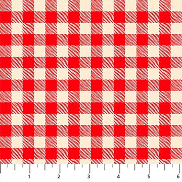 Red and Ivory Gingham Cotton Fabric - 44"/45" Per Yard
