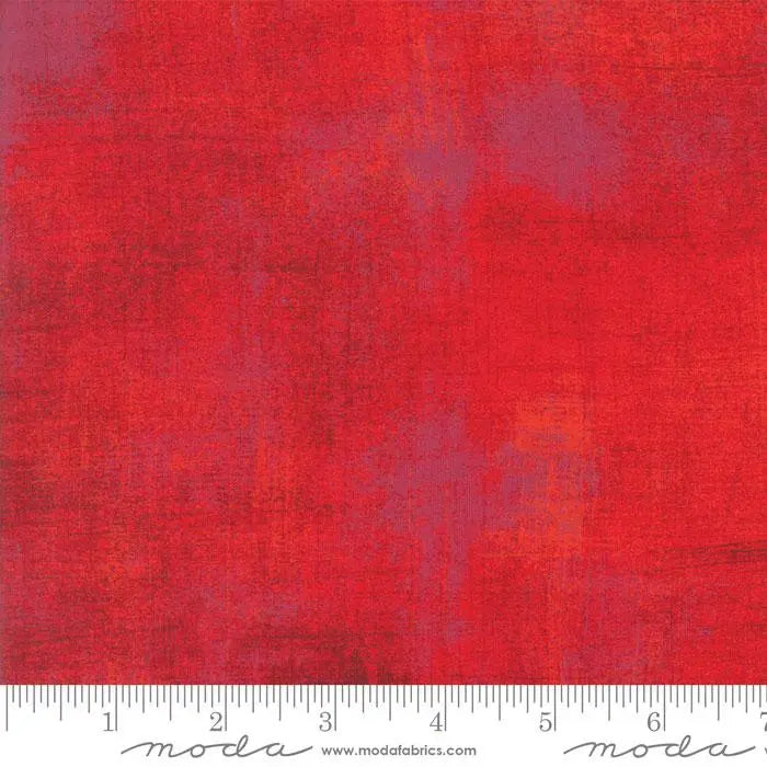 Red Grunge Basics Rocacco Fabric - 44"/45" Per Yard