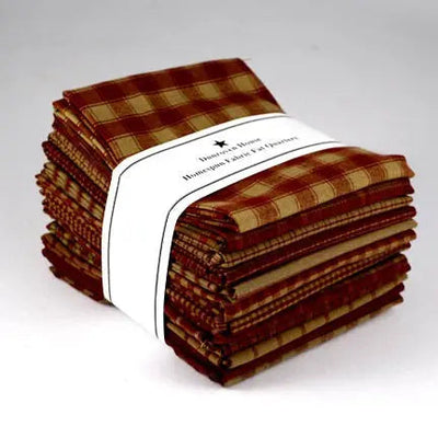 Red Homespun Fat Quarter Set - 12 Pieces