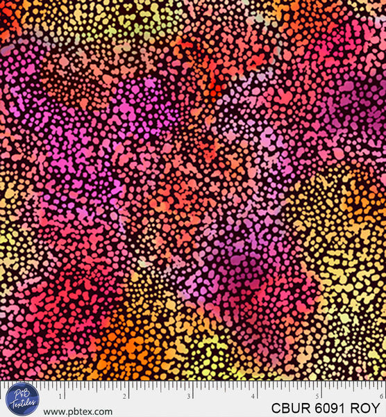 Red-Orange Yellow Dots Cotton Fabric - 44"/45" Per Yard