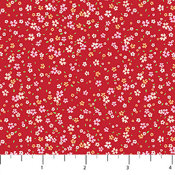 Tissu en coton Red Petal Drift Pocket Posies - 44"/45" par yard