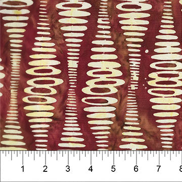 Red Ripple Stripe Abstract Cotton Fabric - 44"/45" Per Yard
