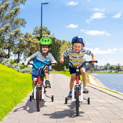 18 Feet Kids Bike with Removable Training Wheels - Red