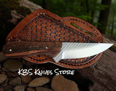 Premium Farrier's Rasp Knife – 7.25" Full Tang with Elegant Rosewood Handle & Custom Leather Sheath - Korvel