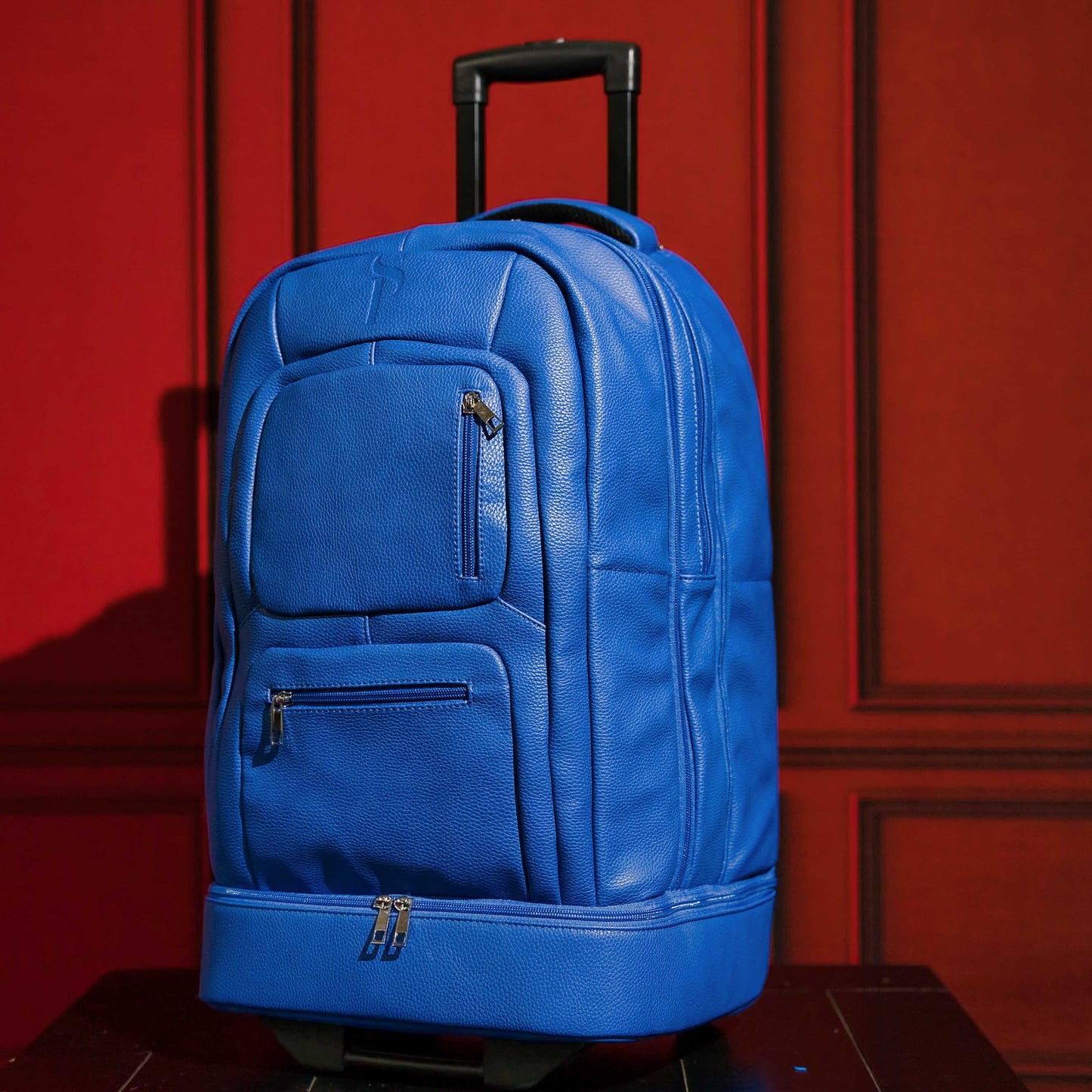 Royal Blue Leather Carry-On Roller Bag (Only 150 Made) - Korvel