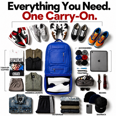 Royal Blue Leather Laptop Backpack (XL Design)