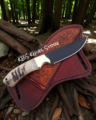 Durable Cowboy Knife – 8.5" Rasp Steel Blade with Leather Sheath - Korvel