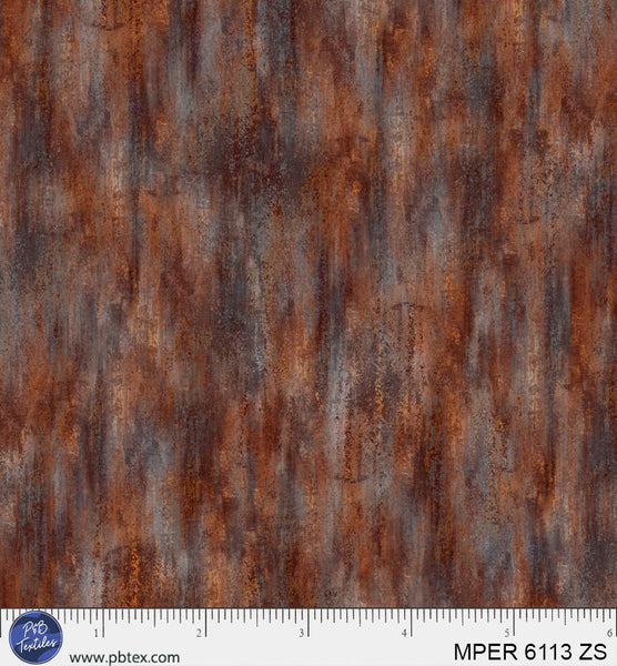 Tissu en coton Meadow Perch rouille / brun 44”/45” par yard