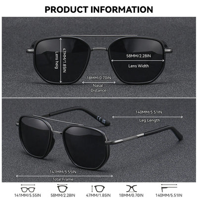 BARCUR Men's Polygon Sunglasses – Polarized UV400 Protection