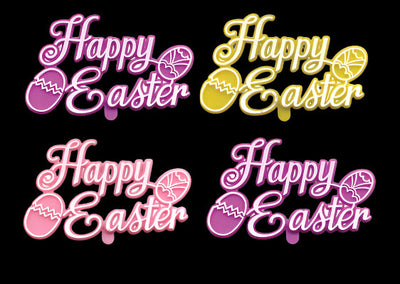 Happy Easter Decorative Plaques - 3" | 12 or 48 Count
