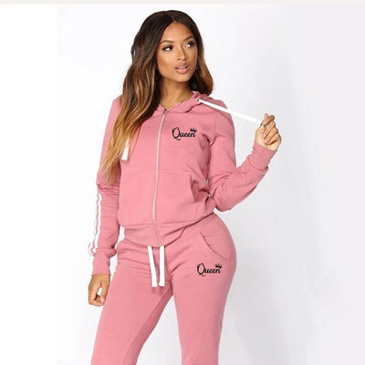 ChicStride : Ensemble Sweat à Capuche et Jogging Rayé pour Femme