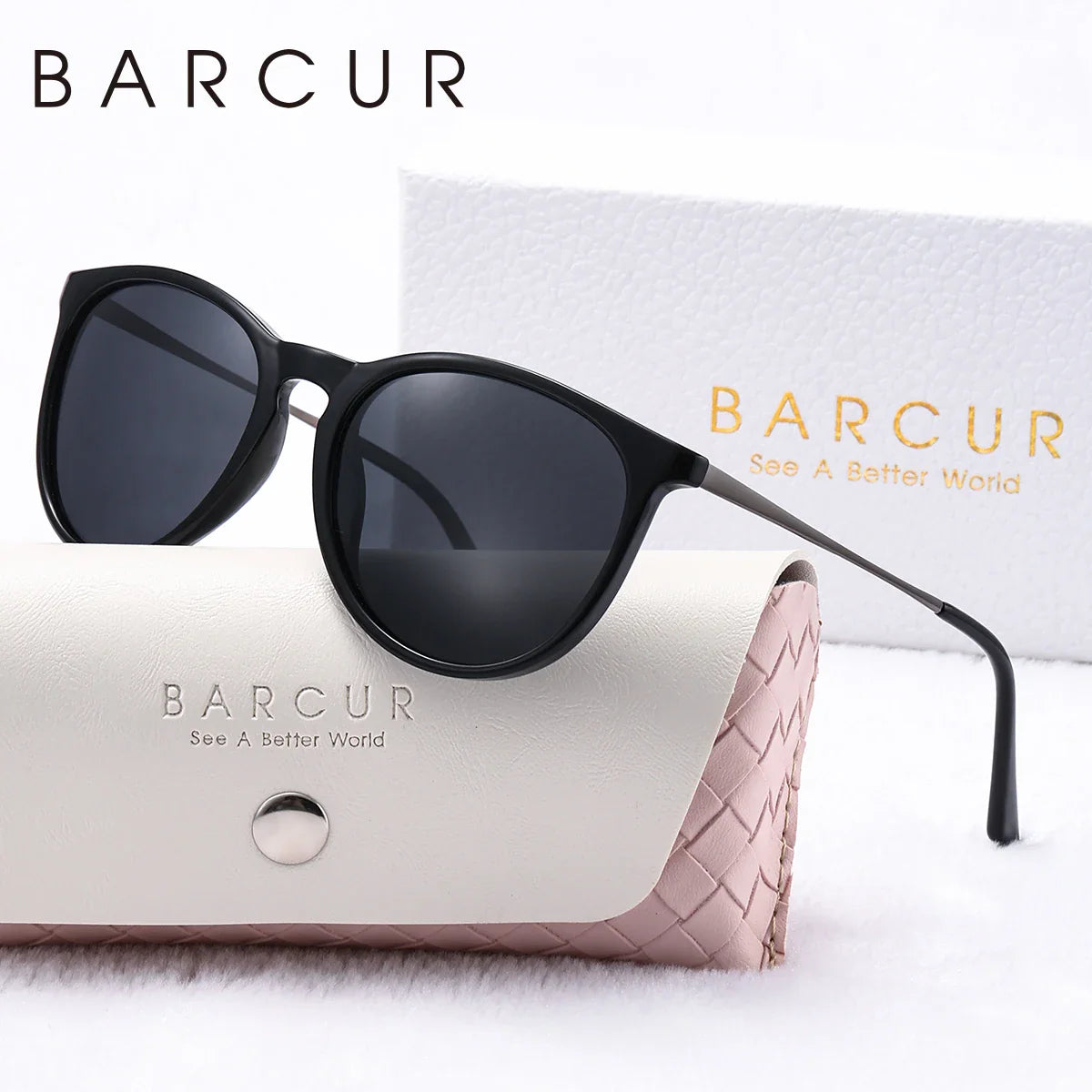 BARCUR Women's Leopard Print Cat Eye Sunglasses - Polarized UV400