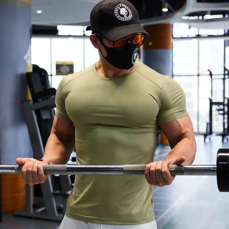 T-shirts de sport pour hommes grande taille en tissu Dry Fit