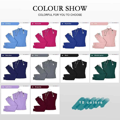 Conjunto de Uniforme de Scrubs Médicos de Spandex Stretch