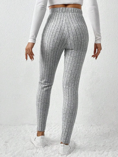 Leggings de punto acanalado hasta la mitad de la pantorrilla para mujeres