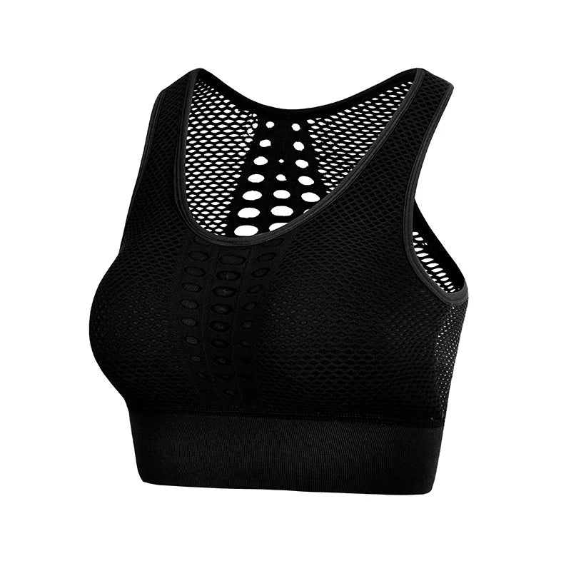 Seamless Mesh Women's Sports Bra for Active Lifestyles