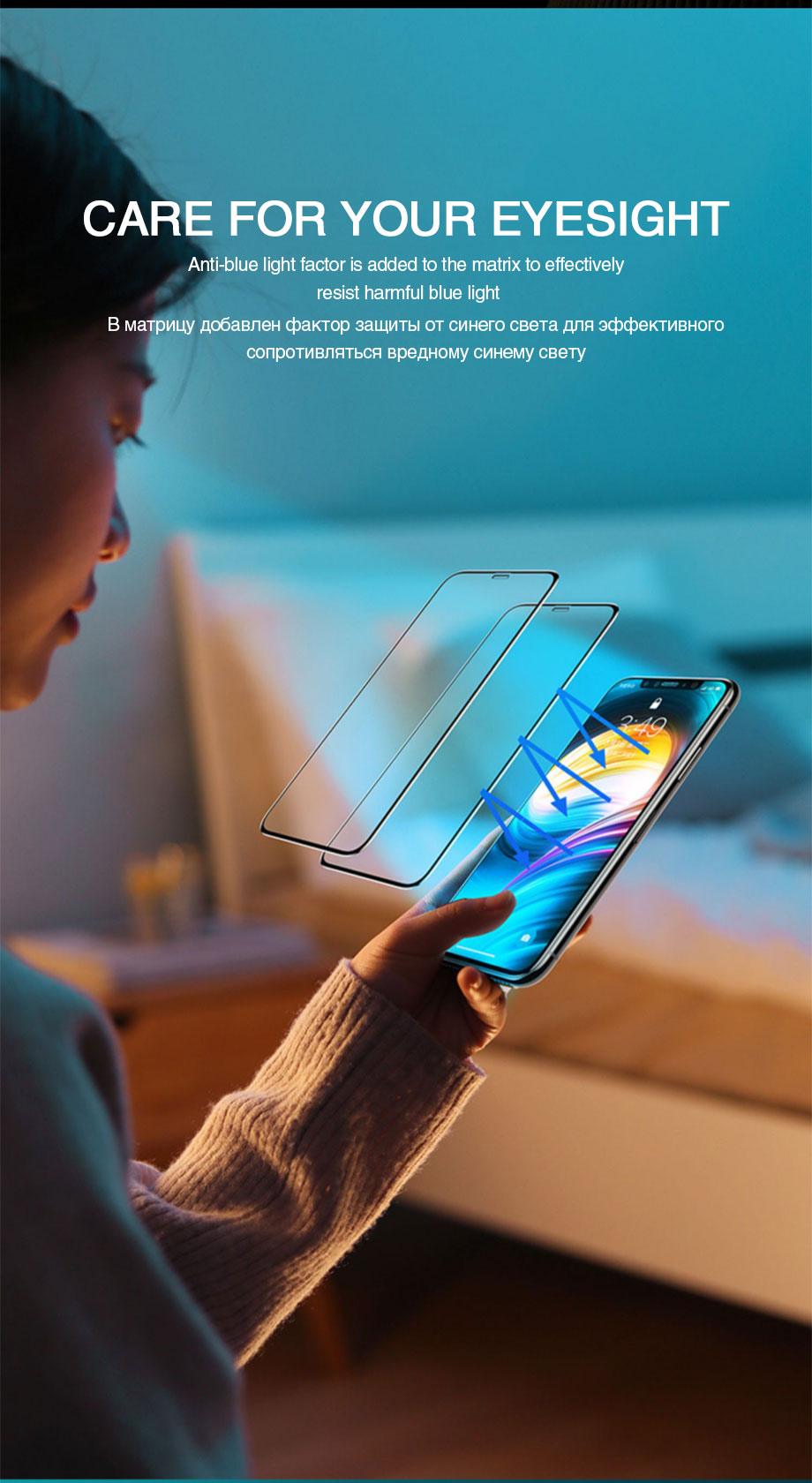 Protecteur d'écran en verre trempé 9D Full Cover pour iPhone