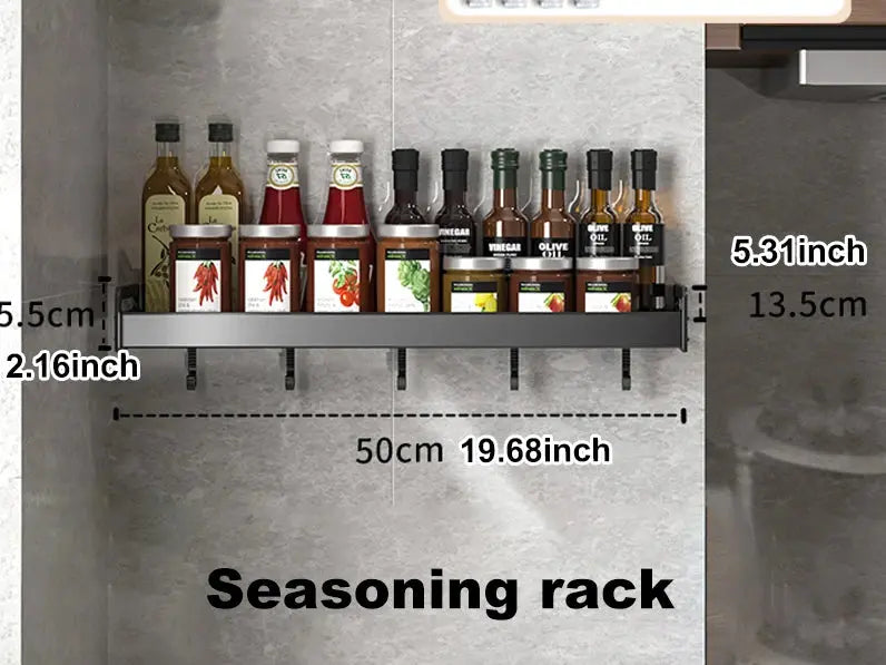 Wall-Mounted Spice Rack Organizer