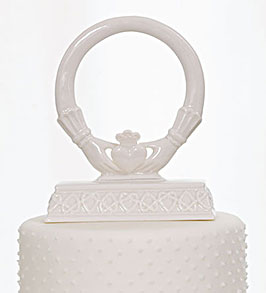 Traditional Celtic Claddagh Topper - 4" High Porcelain Figurine