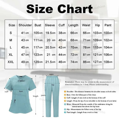 Conjunto de Uniforme de Scrubs de Spandex Premium - Top y Pantalones