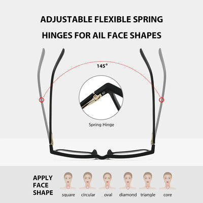 BARCUR Trendy Square Reading Glasses - Lightweight & Stylish