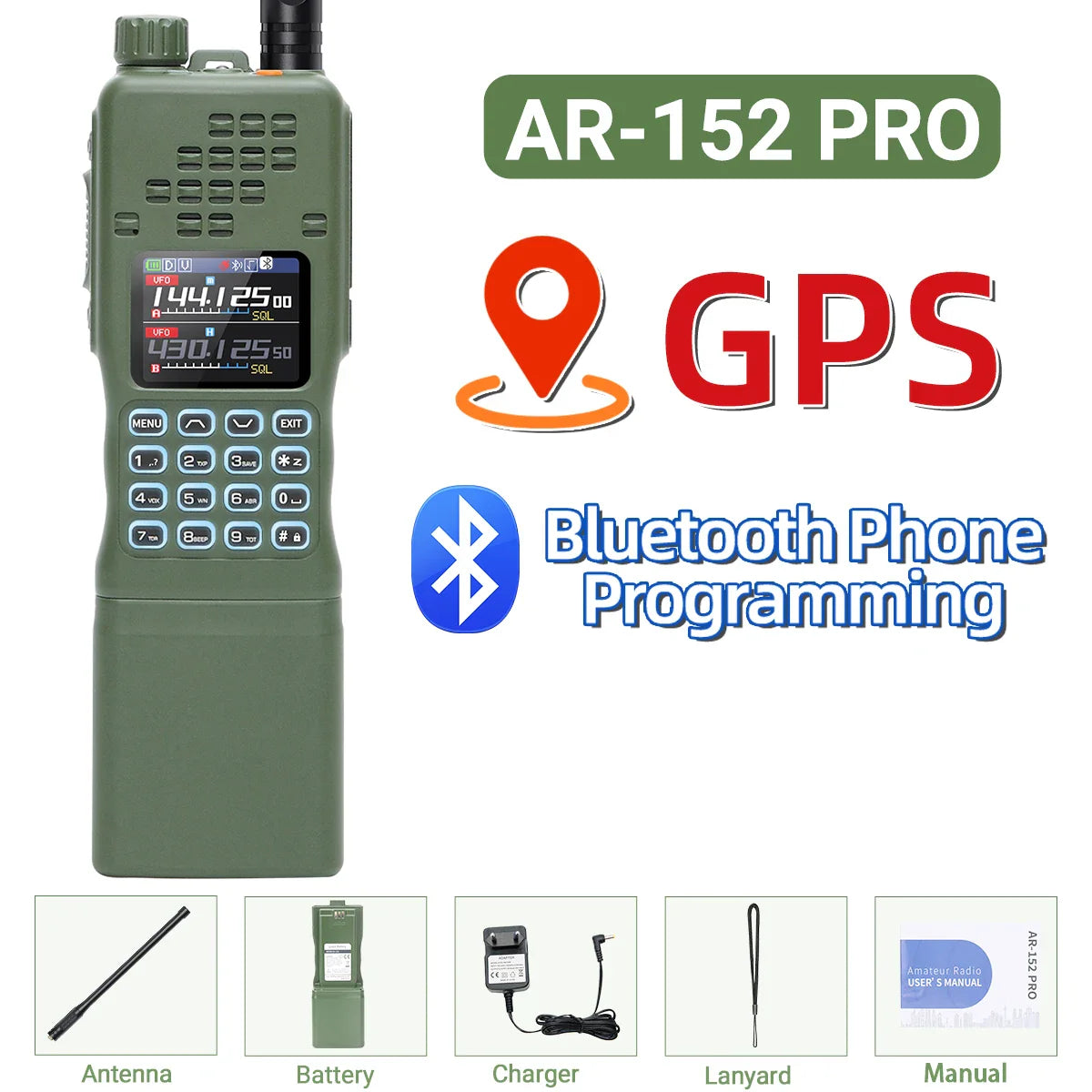 BAOFENG AR-152 PRO 10W GPS Bluetooth Radio Bi-Directionnel