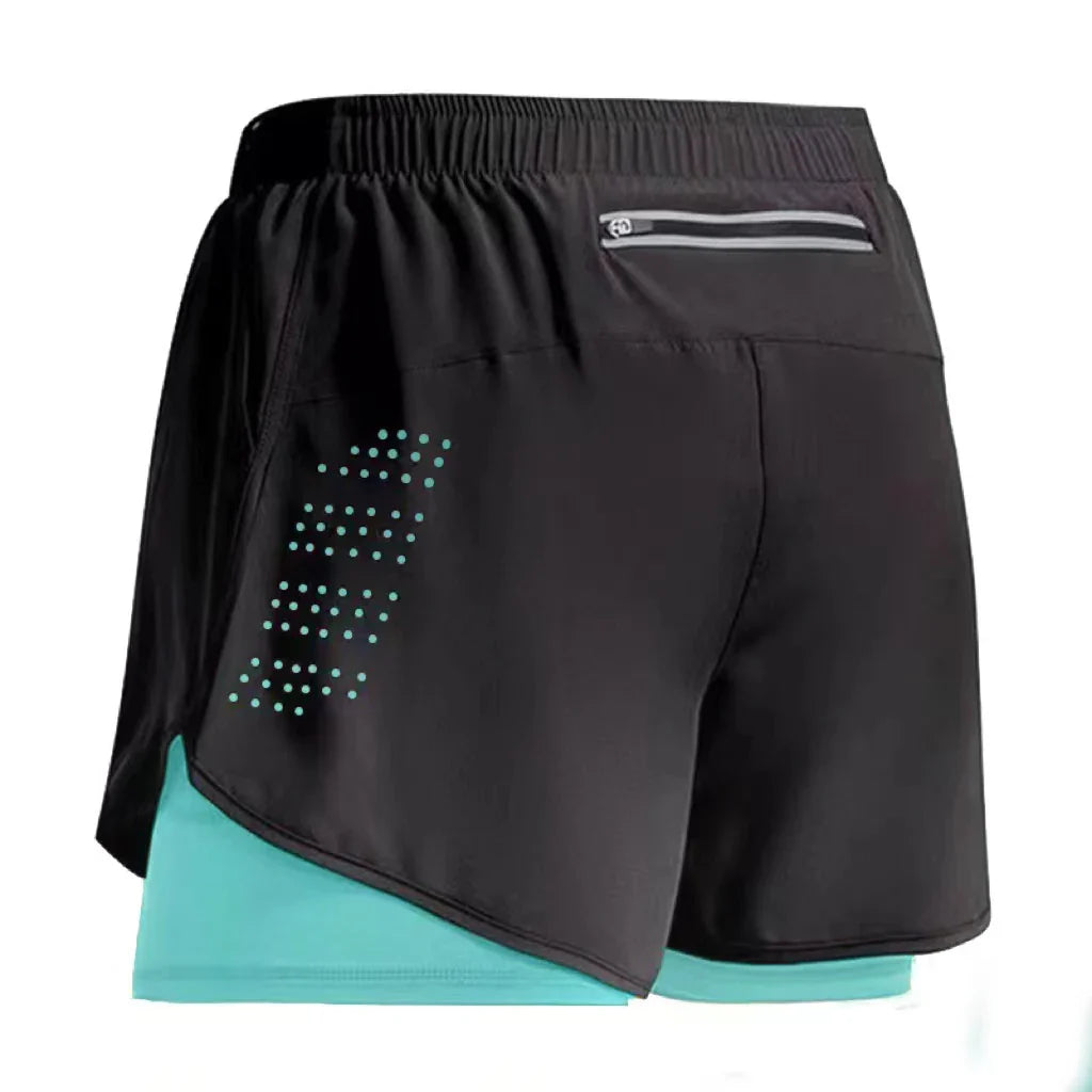 Shorts de course 2 en 1 pour hommes à séchage rapide