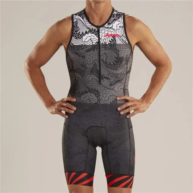 Zootekoi Men's Breathable Sleeveless Jacket for Triathletes