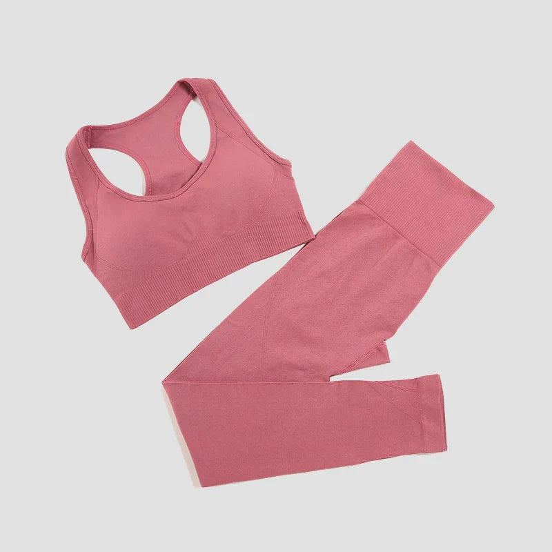 Ensemble de yoga sans couture pour femmes - Tenue de fitness en 2 pièces
