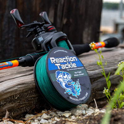 Reaction Tackle Premium Braided Fishing Line - Fade-Resistant Moss Green