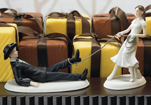 Bride Roping Her Groom Figurine - Western Theme