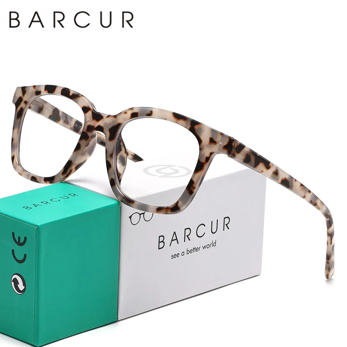 BARCUR Retro Leopard Pattern Presbyopia Glasses