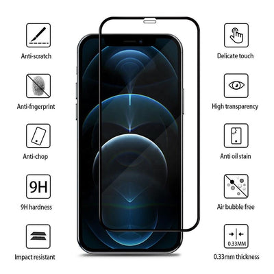 4Pcs Full Cover Tempered Glass Screen Protector for iPhone