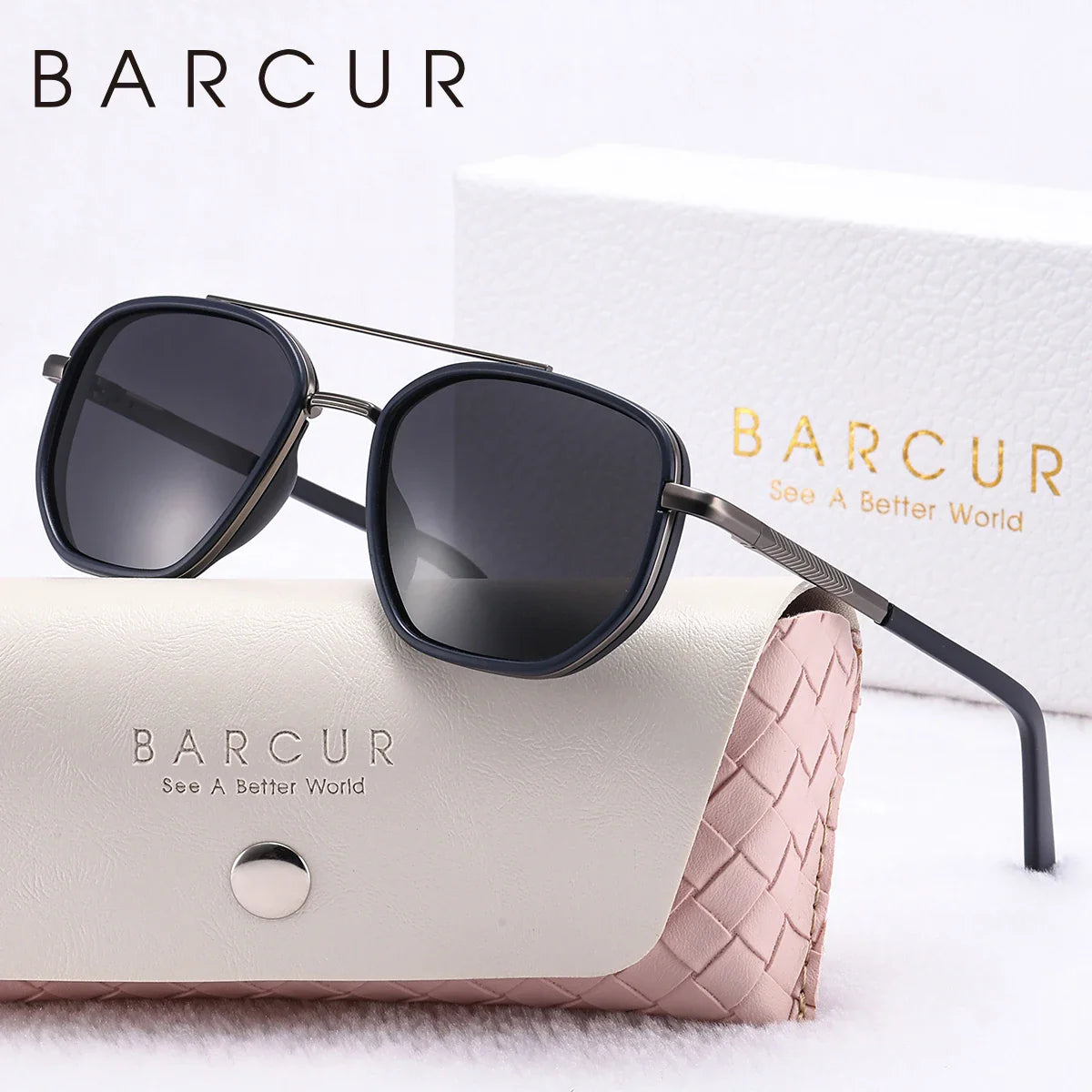 BARCUR Trendy Polarized Sunglasses with UV400 Protection