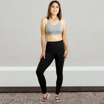 SOBEYO Padded Sports Bra with Cross Back Design - Gray