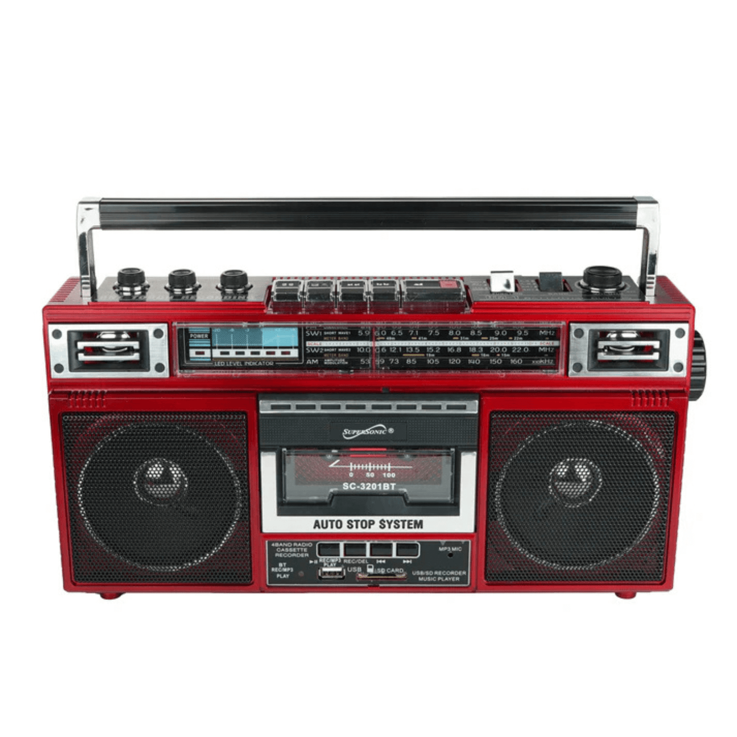 Supersonic 4 Band Bluetooth Radio & Cassette Player + Cassette To Mp3 Converter - Korvel
