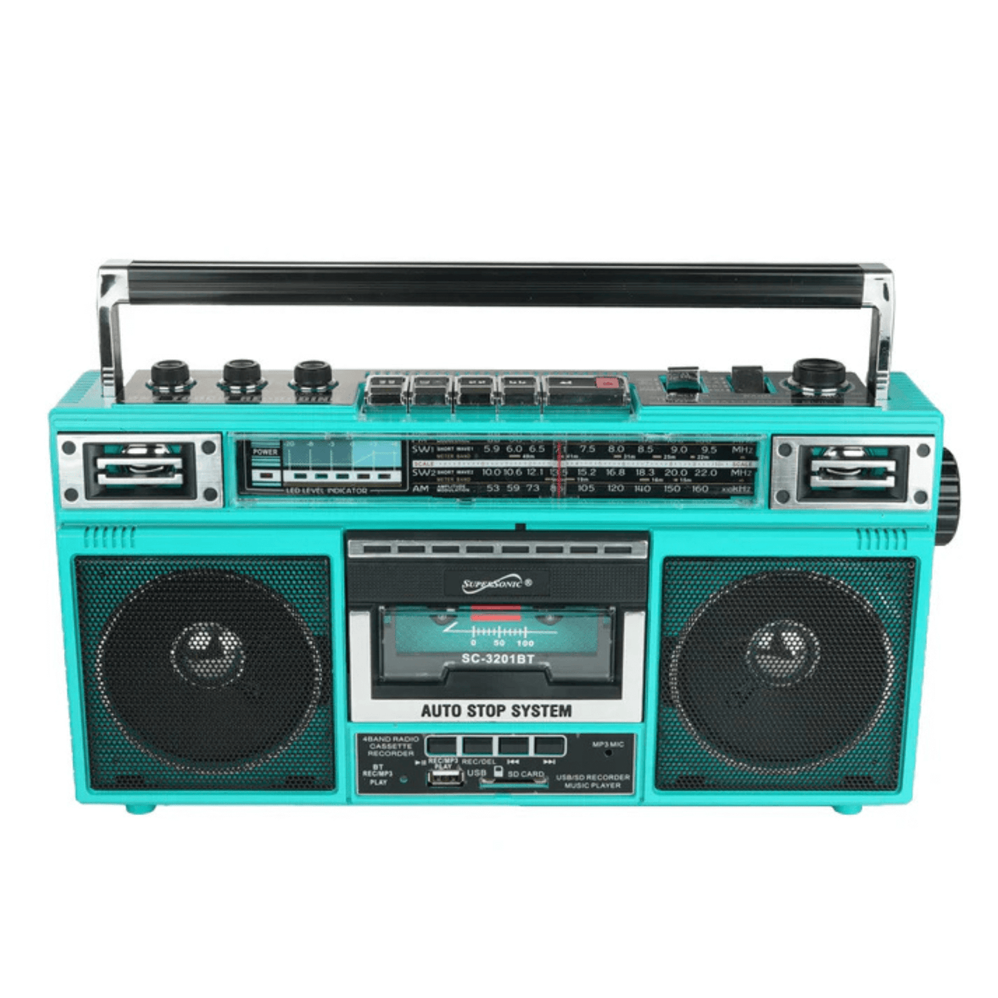 Supersonic 4 Band Bluetooth Radio & Cassette Player + Cassette To Mp3 Converter - Korvel
