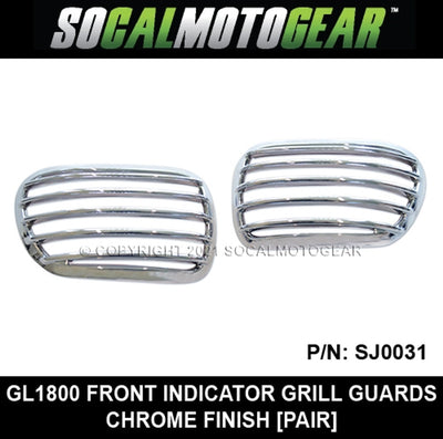 Premium Chrome Front Turn Signal Grill Guards for GL1800/F6B (2001-Present) - Pair - Korvel