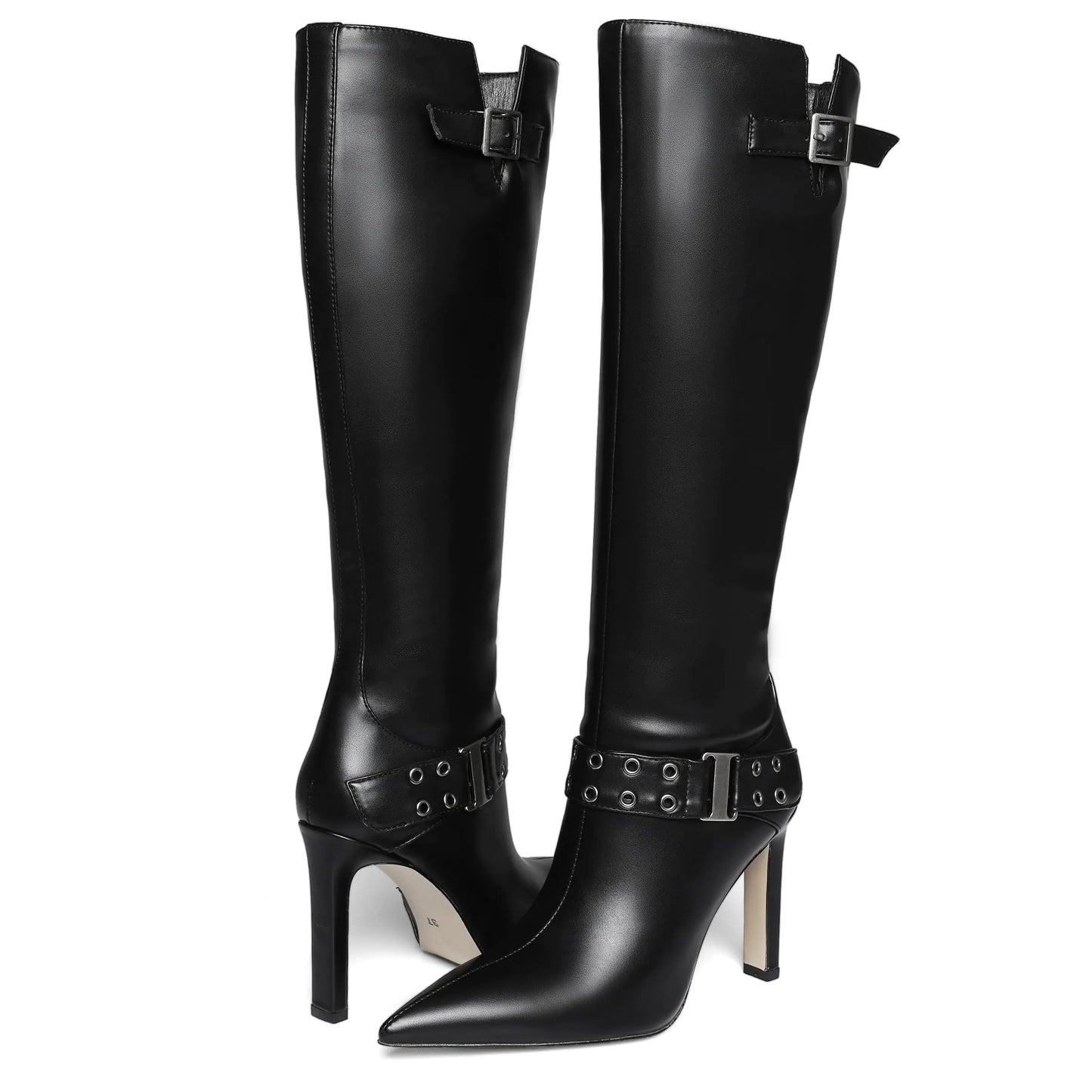 Bottes à talons aiguilles hautes Uacllcau pour femmes avec détail de boucle